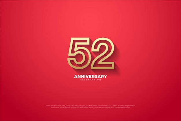 52nd Anniversary with brown edged figure illustration