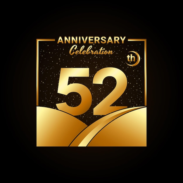 52th anniversary Anniversary Celebration template design Logo vector illustration