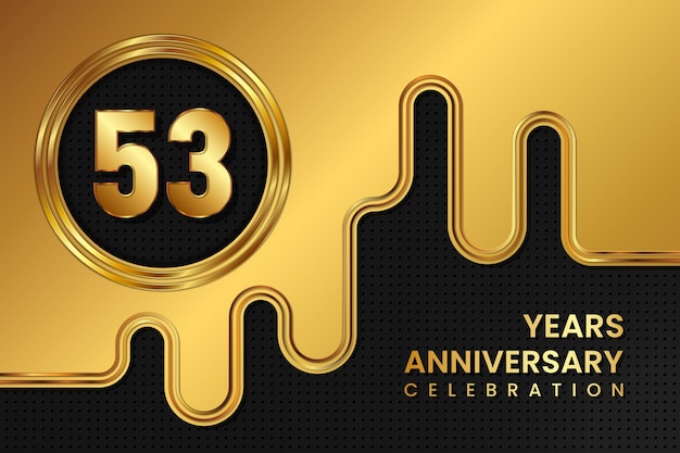 53 Year Anniversary celebration template design Golden Anniversary vector illustration