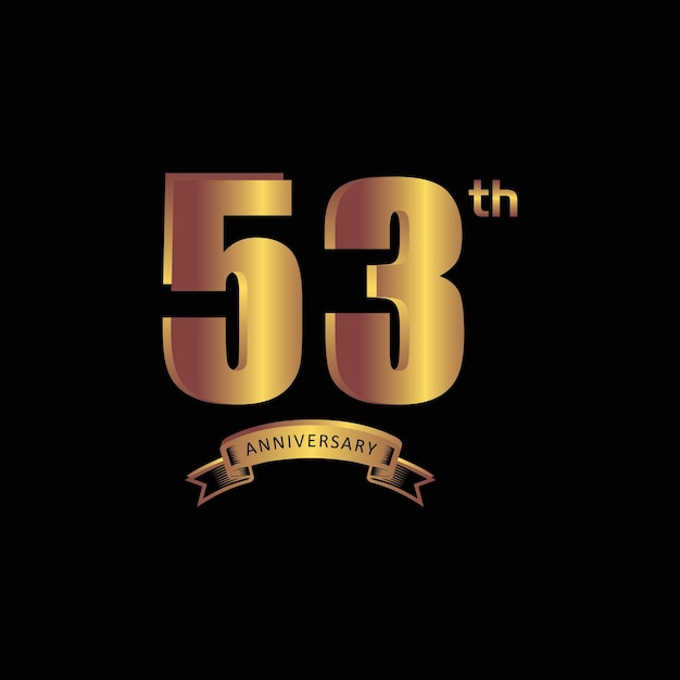 53st anniversary Vector gold edition on black background