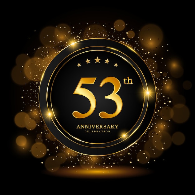 53th Anniversary Celebration Golden anniversary celebration template design Vector illustrations