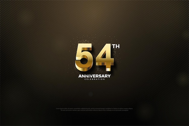 54th anniversary with gold numbers and dots