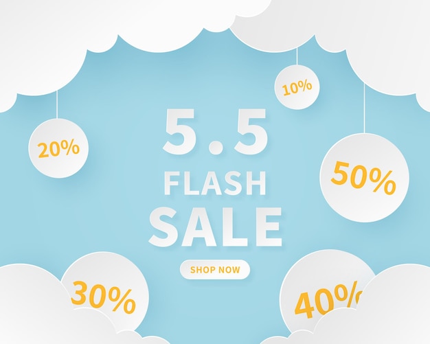 55 sale promotion banner Trendy design template for advertisement social media