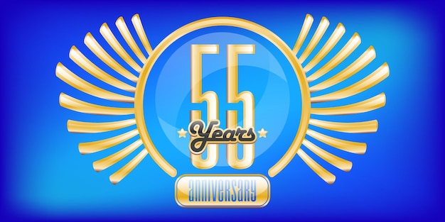 55 years anniversary emblem anniversary badge or label