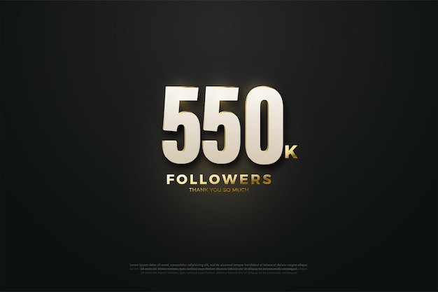 550k followers background with gold luxury shrouding it