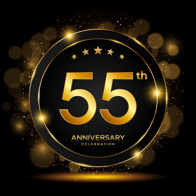 55th Anniversary Celebration Golden Anniversary Template Design Vector Template illustration