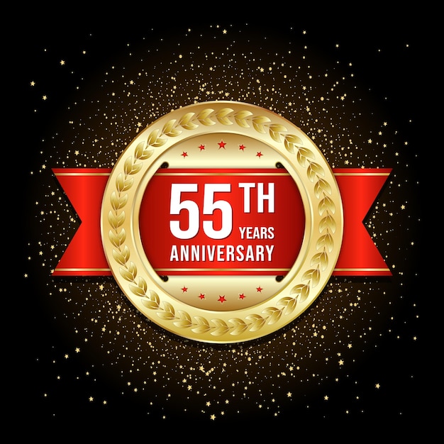 55th anniversary design template vector template illustration