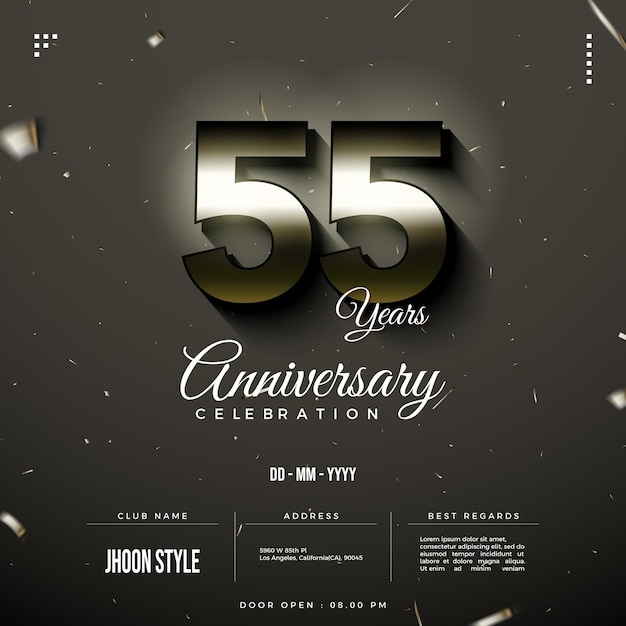 55th anniversary party with elegant dark concept.