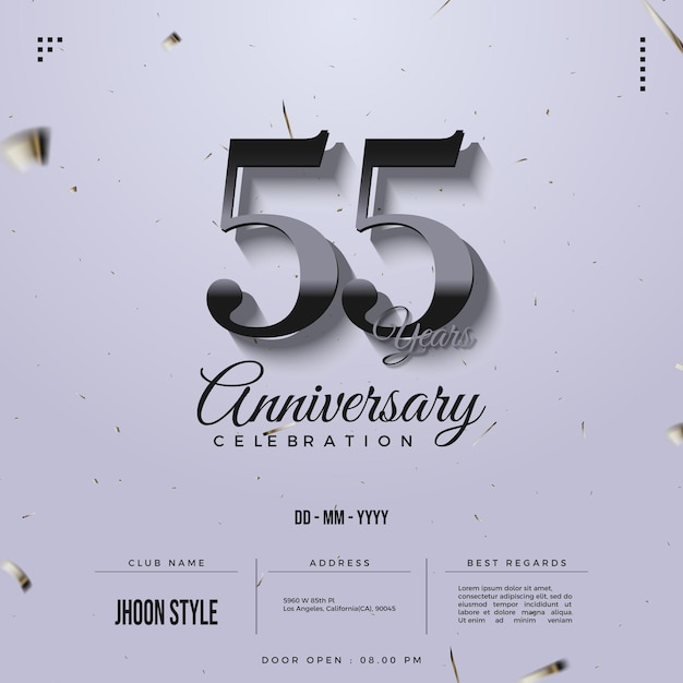 55th anniversary with a simple color concept.