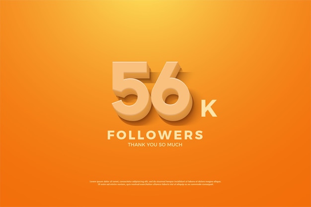 56k followers banner with orange coloring concept