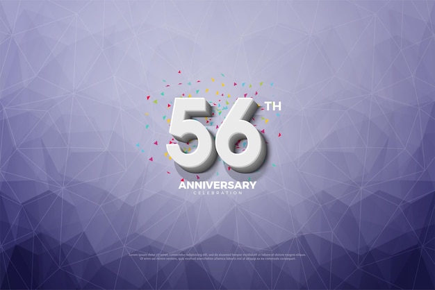 56th anniversary on glossy texture background.