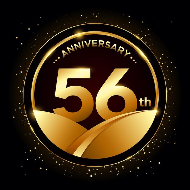 56th anniversary Golden anniversary template design Logo vector illustration