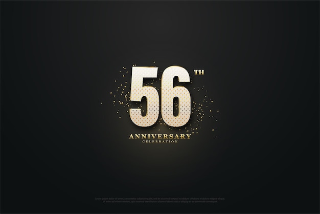 56th anniversary with light effect illustration.