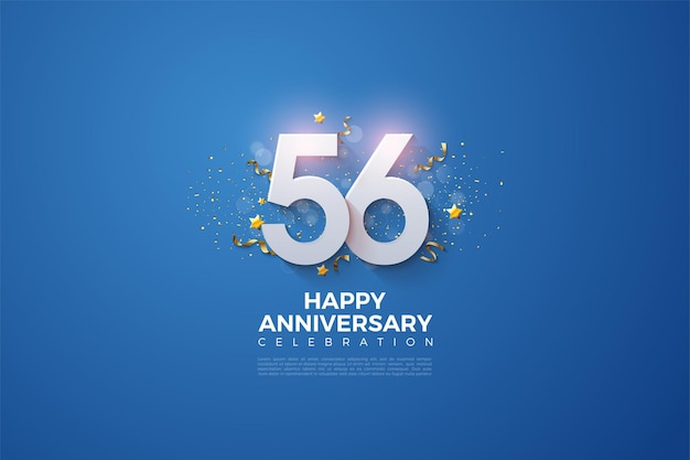 56th Anniversary with numbers and party festivities