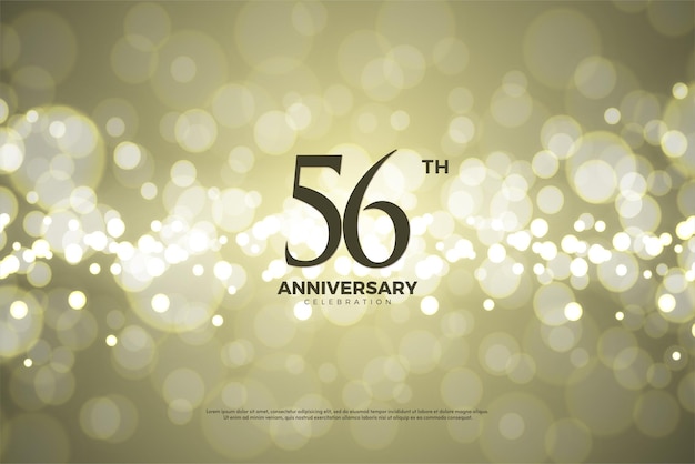 56th anniversary with shiny bubble background.