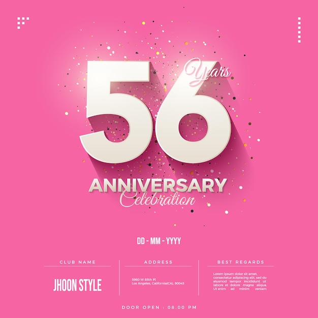 56th anniversary with smooth number shading