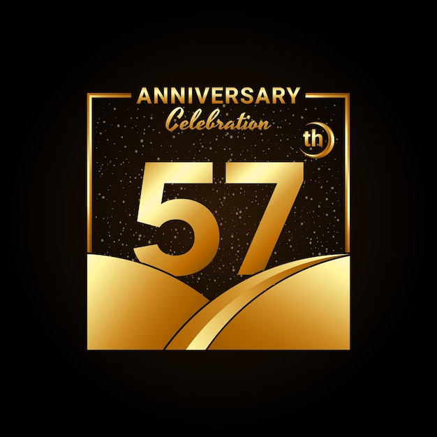 57th anniversary Anniversary Celebration template design Logo vector illustration