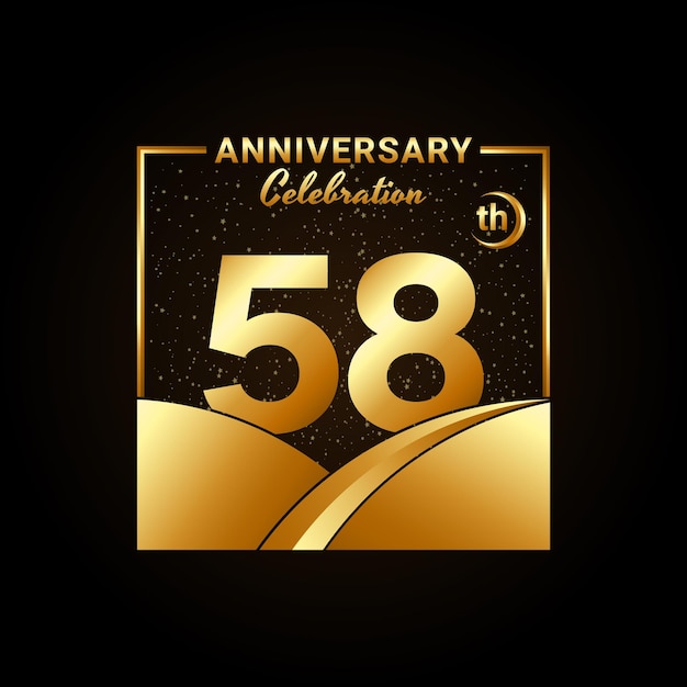 58th anniversary Anniversary Celebration template design Logo vector illustration