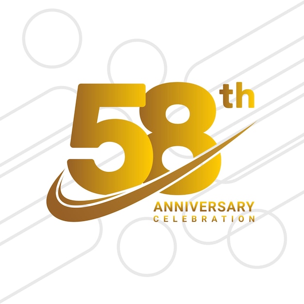 58th anniversary celebration golden anniversary celebration logo type isolated on white background vector illustration