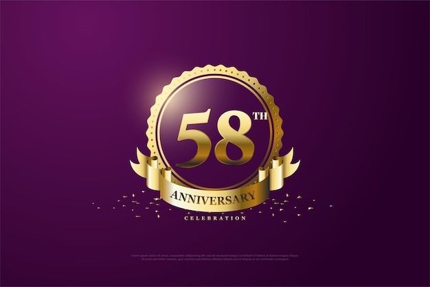 58th anniversary with glossy gold foil frame.