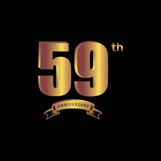 59st anniversary Vector gold edition on black background