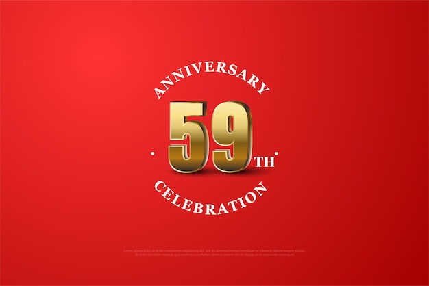 59th anniversary celebration with standing figure illustration.