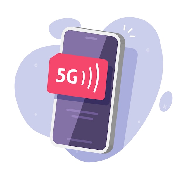 5g cell phone 3d concept banner or cellphone smartphone device with fifth generation sim card