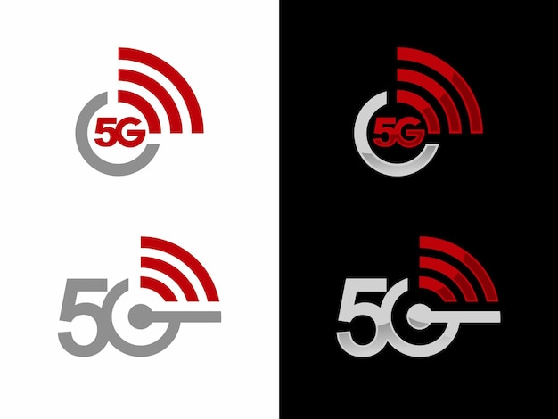 5G network simple flat logo vector illustration