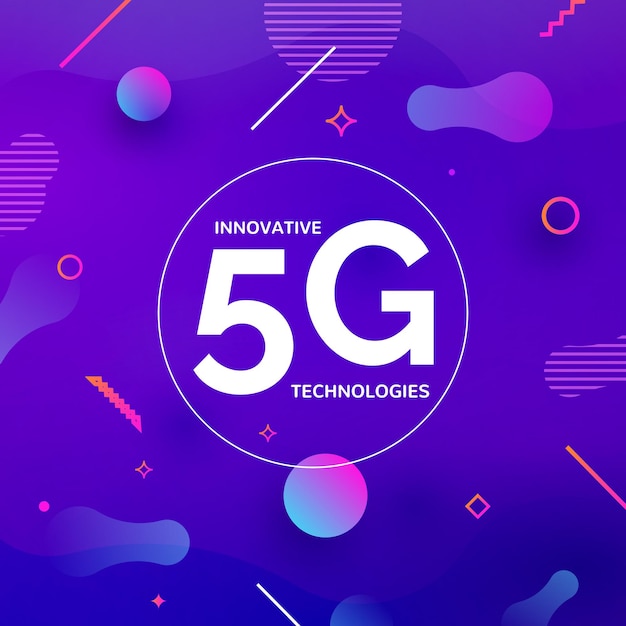 5G wireless internet connection network background. High speed 5g data communication mobile phone concept.