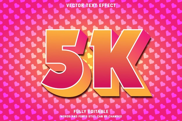 5k followers 3d text effect social media post design