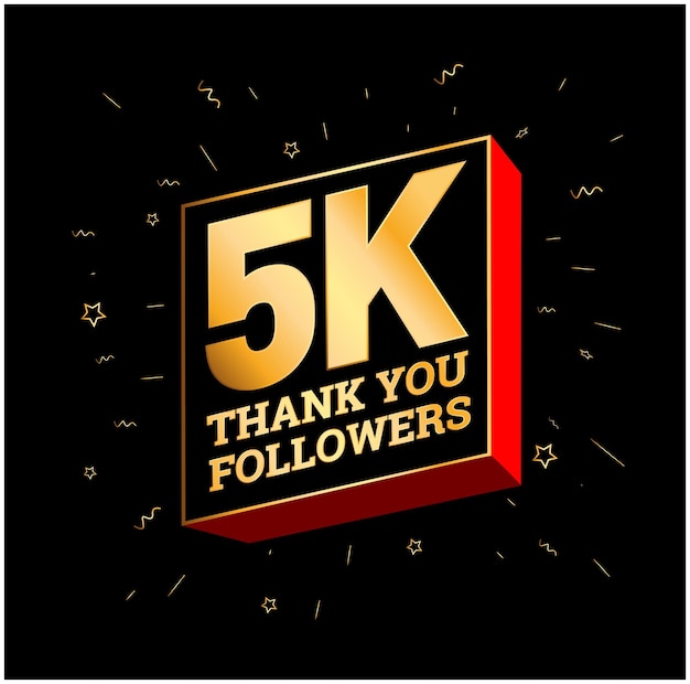 5K thank you followers in golden text 5000 followers thanks post