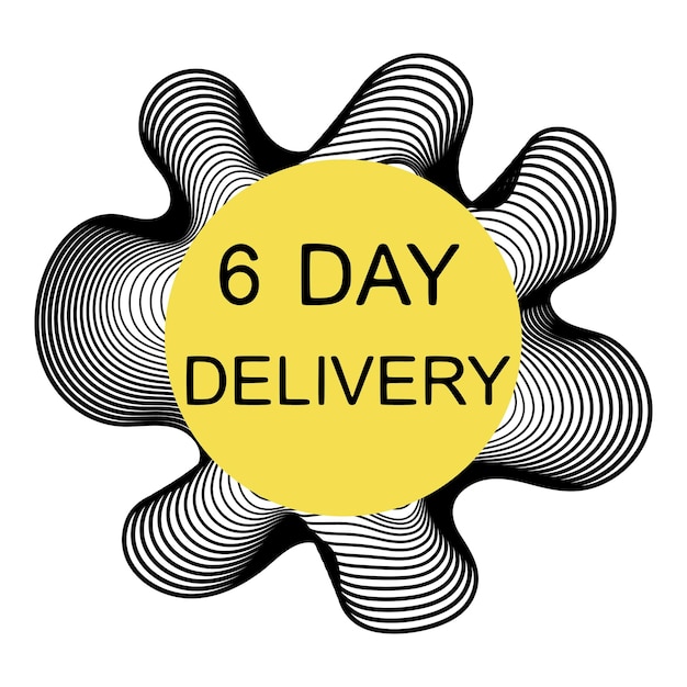 6 day delivery design element stickers