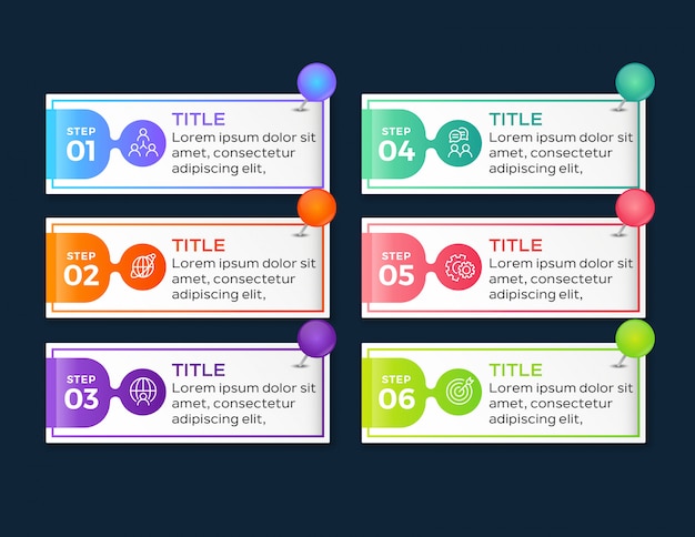 6 steps modern infographic template