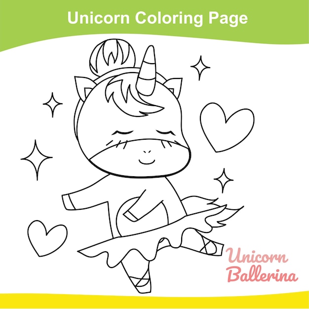 6 Unicorn Coloring Page