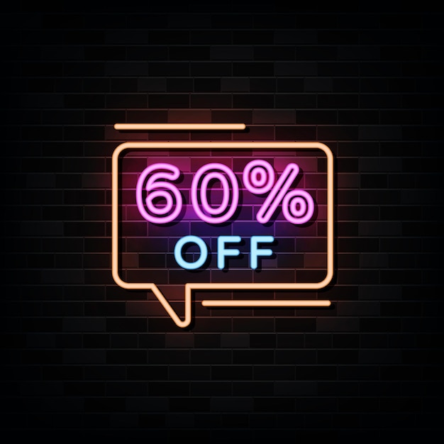 60 percent off  Neon Signs  . Design Template Neon Style