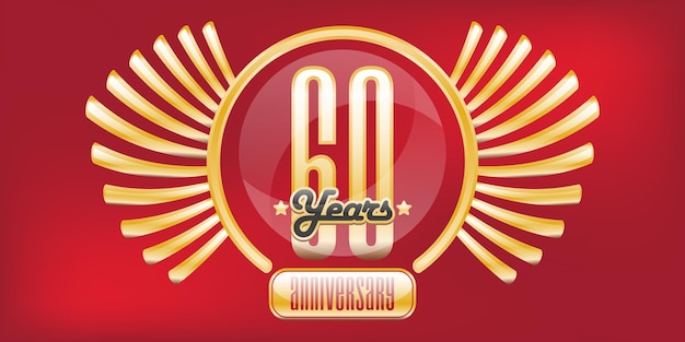 60 years anniversary emblem. anniversary badge or label.