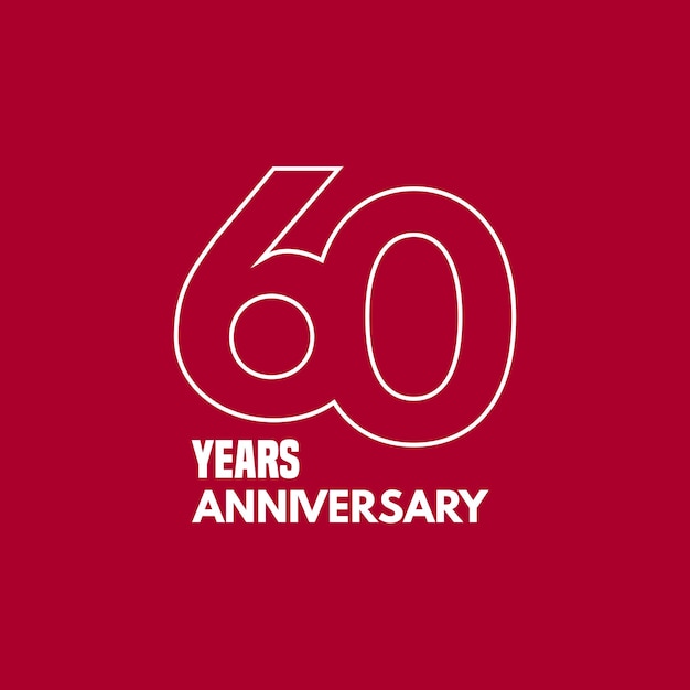 60 years anniversary vector icon, logo. Graphic design element with number and text composition for 60th anniversary