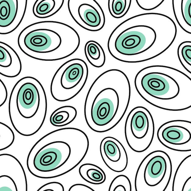 60s Retro vintage abstract pattern with ovals