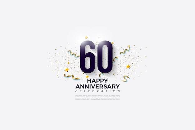 60th Anniversary with numbers on a bright white background