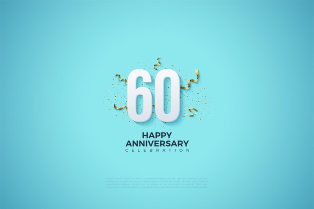 60th Anniversary with numbers and party festivities