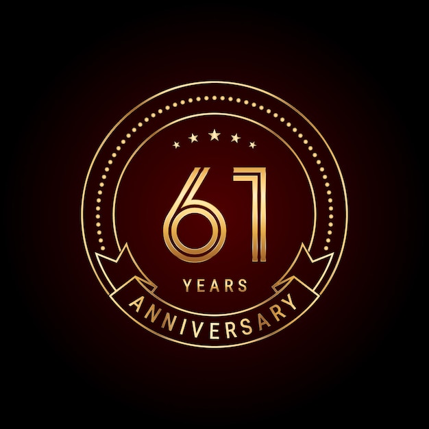 61 year anniversary template design