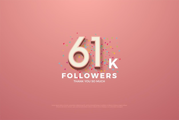 61k followers with colorful celebration paper sprinkles.