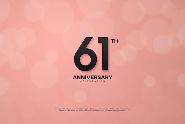 61st anniversary with beautiful transparent bubble background.