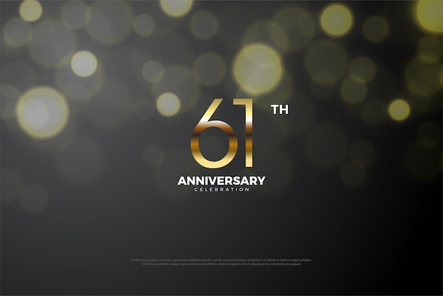 61st anniversary with flat gold numbers.