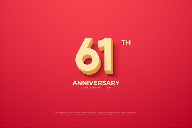 61st anniversary with orange 3d numbers.