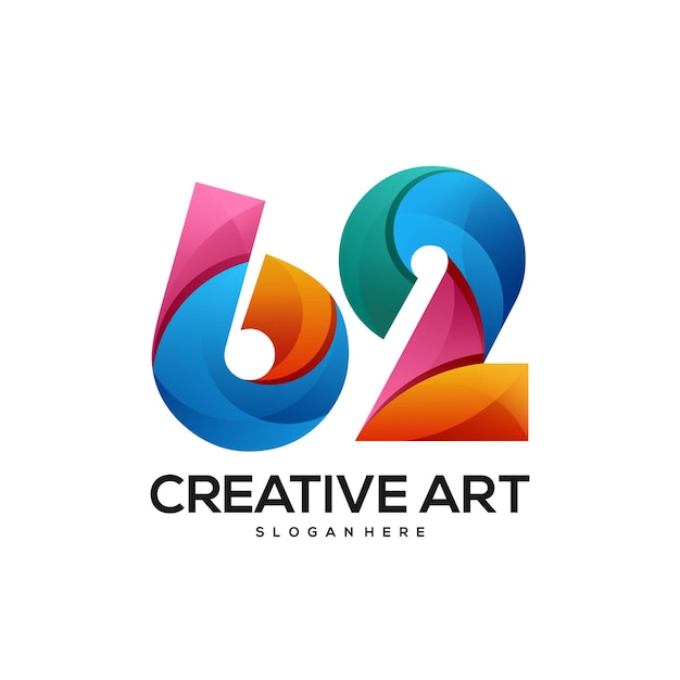 62 logo colorful gradient design