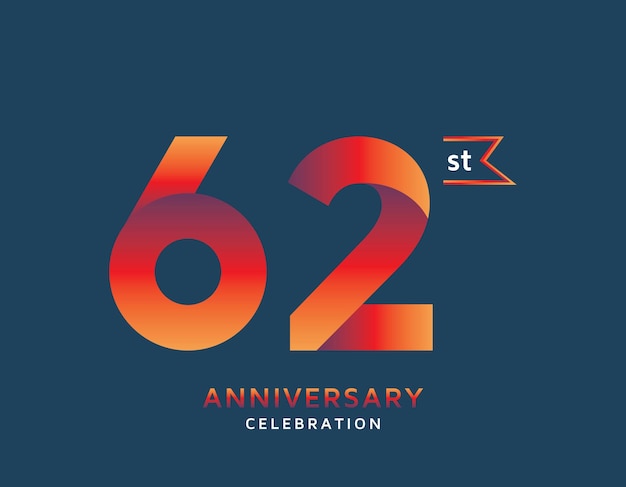 62st anniversary colorful