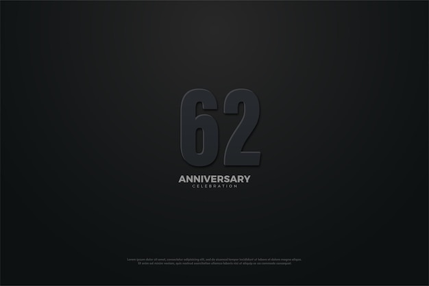 62th anniversary with numbers in dark illustration