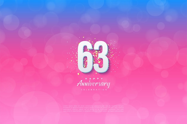 63rd anniversary on colorful bubble background.