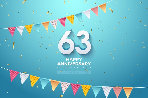 63rd anniversary with beautiful 3d numbers.